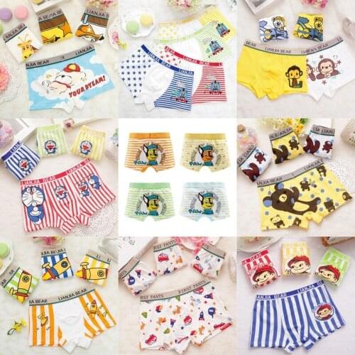 4pcs/lot Boys cotton Boxer Combed cotton kids boy underwear cartoon boxer childrens underwear Lycra kids boy underpants 2-10Y