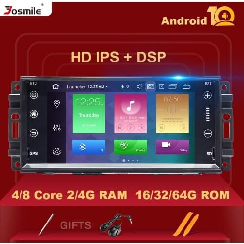 1Din Android 10 Car Multimedia Radio For Jeep Grand Cherokee Chrysler 300C Compass Patriot DodgeSebring GPS NavigationStereo 4GB