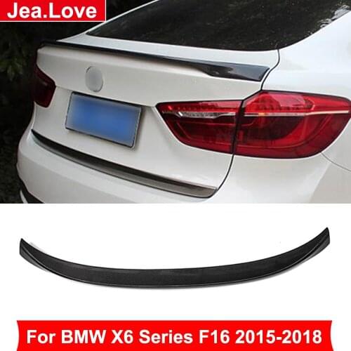 P Style Real Carbon Fiber Car Rear Spoiler Forging Technology Tail Trunk Wing Tail Decoration For BMW X6 Series F16 2015-2018