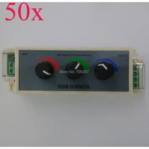FREE DHL/FEDEX 50pcs/lot DC12-24V RGB Dimmer 3 channel controller for 3528/5050 RGB LED strip T-62