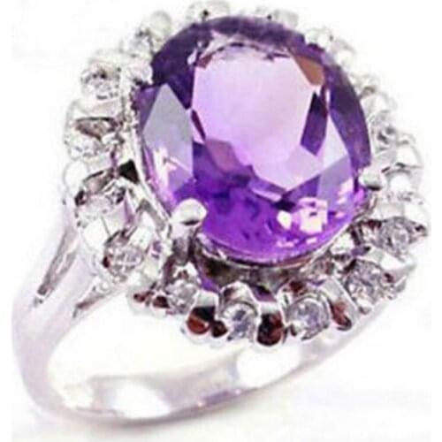 Free Shipping Beautiful silver plate purple zircon Ring 7 8 9 #>watch wholesale Quartz stone CZ crystal