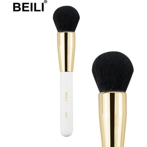 BEILI L02 luxury Nano wool fiber foundation powder Single Makeup Brush Pearl White Handle golden ferrule 2019 NEW