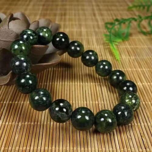 Natural black green health care jade bracelet medicine jade treatment jadite jade beads bracelets jade jewelry gift 13mm16mm