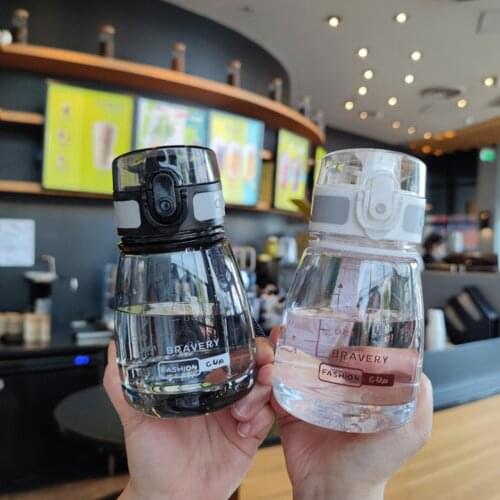 2021 Student Water Cup Drinking Bottle with Straw Lid Boys and Girls Water Bottles for School Outdoor Drinking Bottle 400ml