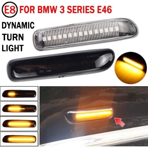 For BMW E46 Coupe Compact Cabriolet Touring Saloon Dynamic LED Blinker Side Marker Turn Signal Light Lamp
