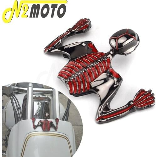 Motorcycle Headlight Visor Skeleton Ornament Mudguard Helmet Decoration Red Full Figure Fender Helmeted Skeletons Decorative