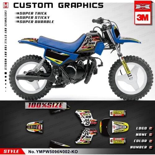 KUNGFU GRAPHICS Motorcycle Kids Motorbike Vinyl Decals Personalised Stickers Kit Printed Self Adhesive for PW50 Piwi 50 Mini