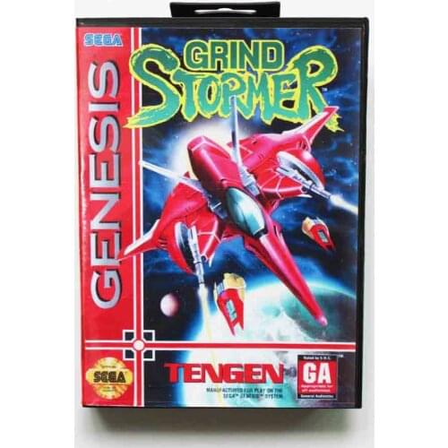 Grind Stormer Game Cartridge 16 bit MD Game Card With Box Cover And Booklet For Genesis
