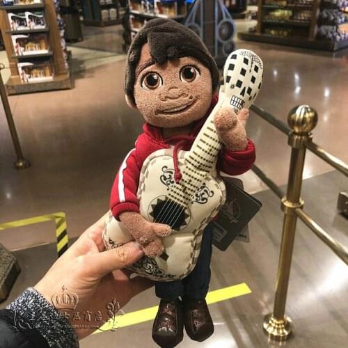 Disney Cartoon Pixar Miguel with Guitar Plush Toy Stuffed Doll 27cm Lovely Kid Gift
