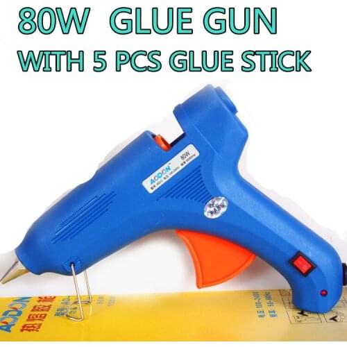 Art Craft Repair Tool 80W Electric Heating glue gun +5pcs 11mm*165mm glue stick 110v-220v hot melt gun free shipping