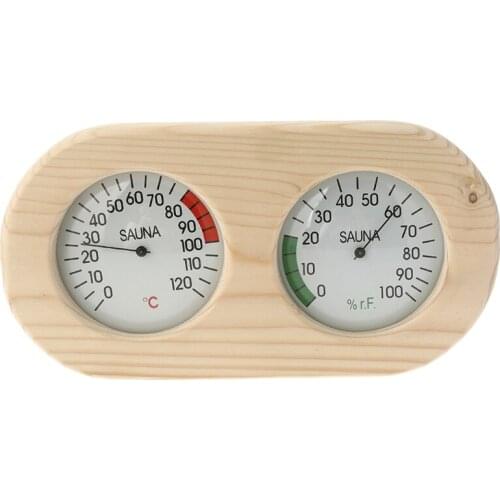 J6PC Spruce Sauna Thermometer Hygrometer Temperature Meter Climate Meter Measuring Station Sauna Temperature Humidity Meter