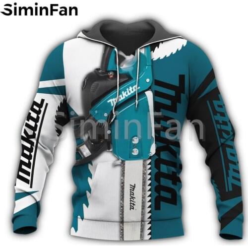 Makita Tools Men 3D All Over Print Casual Hoodies Unisex Hood Sweatshirts Harajuku Pullover Jacket Women Autumn Tracksuit