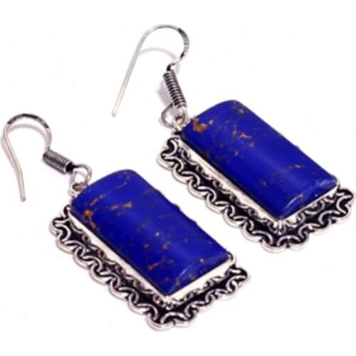 Copper Turquoise Silver Overlay on Copper Earrings , Hand made Women Jewelry Gift