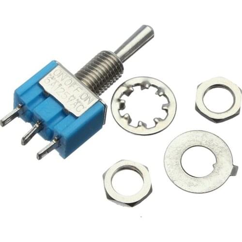 Mini Latching toggle switch ON OFF ON Blue rocker switch 3 pins 3 position switch 6mm 3A/250V 6A/125V