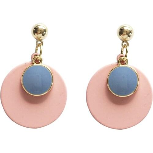 12 pair/lot fashion women jewelry accessories metal candy color round earring