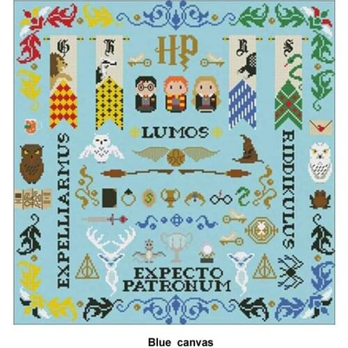 Cartoon patterns Counted Cross Stitch 11CT 14CT 18ct sky blue DIY wholesale Chinese Cross Stitch Kits Embroidery Needlework Sets