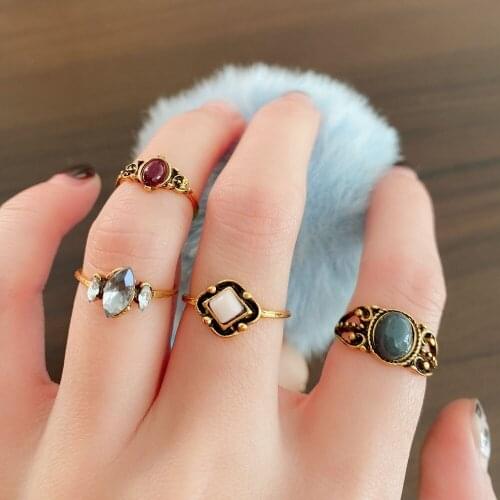 Men Women Jewelry Party Accessories Goth Ring Temperament Three Finger Conjoined Ring New Trend Set Ring Hip Hop Punk Open Ring
