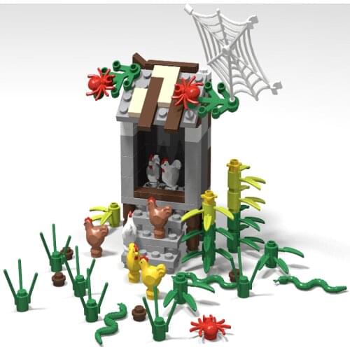 Farm Set Series Building Blocks Assembly Countryside Chicken Snake Spider Animals Bricks Mini Toys Model for Children