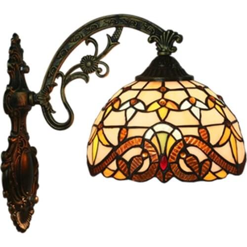 Tiffany Wall Lamp European Retro Creative Baroque Bar Coffee Shop Western Restaurant Hotel Guest Room Bedroom Bedside Lamp E27