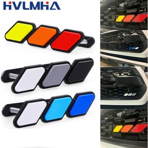 Newest Grille Grill Emblem Badge For Toyota Tacoma TRD 4Runner Tundra Rav4 Highlander Car Accessories Tri-Color Car Stickers