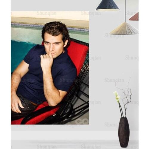 New Henry Cavill Poster Wall For Living Room Art Poster Decoration Canvas Fabric Bright No Frame Morden Print Wall 0422