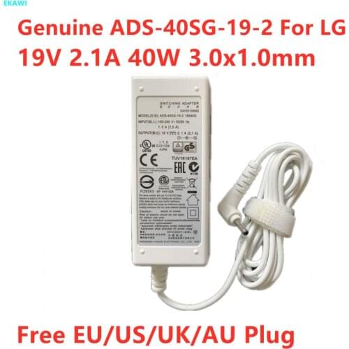 Genuine 19V 2.1A 40W 3.0x1.0mm ADS-40SG-19-2 19040G LCAP-25B AC SWITCHING Adapter For LG GRAM 15Z960 13Z970 Power Supply Charger