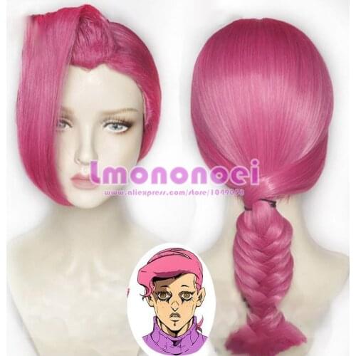 Anime JoJo bizarre adventure Vinegar Doppio Heat Resistant Cosplay Costume hairwear Wig+Wig Cap