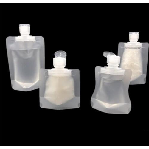 100 x 30/50/100ml Clamshell Packaging Bag Stand Up Spout Pouch Travel Plastic Hand Sanitizer Lotion Shampoo Makeup Fluid Bottles