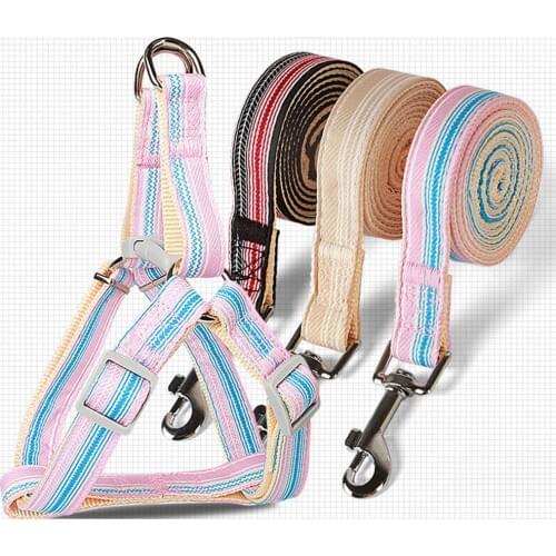 Plain Color Dog Adjustable Chest Strap Harness Leash Traction Rope Pet Supply