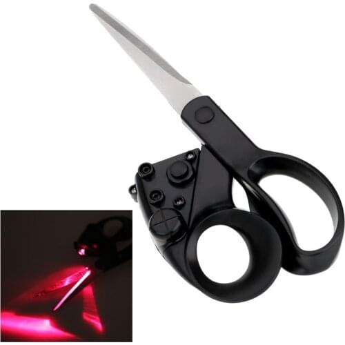 Professional Laser Guided Scissors For home Crafts Wrapping Gifts Fabric Sewing Cut Straight Fast With Battery