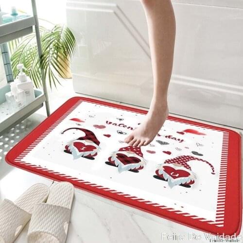 Kitchen Mat Anti-slip Area Rugs Living Room Balcony Bathroom Printed Carpet Doormat Valentines Day Home Love Door Mat