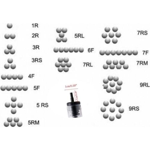 RoYun 600D-E 9 Sizes 10 Pcs/Box Transparent Disposable Permanent Makeup Tattoo Cartridge Needle RL/RS/F/M1 Replace For Hawk Pen