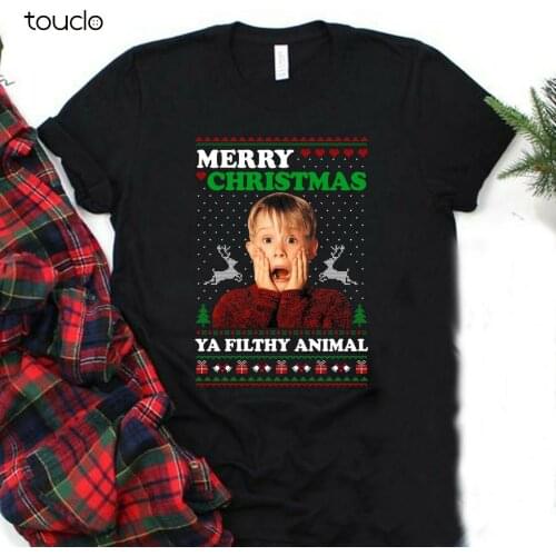 Merry Christmas Ya Filthy Animal Shirt Kevin Home Alone Christmas T-shirt S-3XL