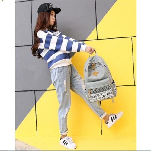 Backpack Shoulder Teenage Girls Garden Outdoors Camping Leisure Travel Three-pack Canvas Shoulder School Backpack Soft Backpack