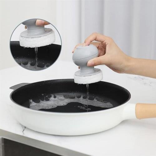 Palm Clean Brush Non-Slip Plastic Silicone Soap Dispensing Brush Dish Scrubber Kitchen Soap Dispensing Palm Brush Cleaning Tools