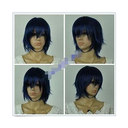 Shun Wholesale& heat resistant LY shipping>>>New Wig Blue-Black Wig Short Hair Fashion Handsome Boys Wig