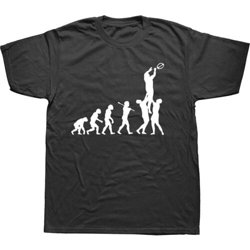 Rugby Evolution Birthday Funny Unisex Graphic New Cotton Short Sleeve Heartbeat Of Rugbying Sports T Shirts Harajuku T-shirt