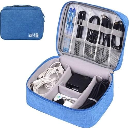 Portable Waterproof Travel Storage Bag Electronic Digital Organizer Bags USB Cable Earphone Gadget Home Office Organization Case