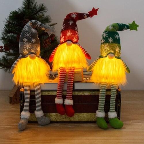 Luminous Long Legs Faceless Doll Rudolph Ornaments Night Lights Childrens Gifts Christmas Decorations Novelty Lighting
