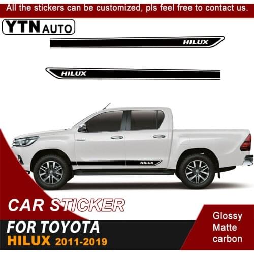 Car Decal Door Side Skirt Stripes Graphic Vinyl Decoration Car Sticker Accessories For Toyota Hilux Revo Vigo 2011-2018 2019