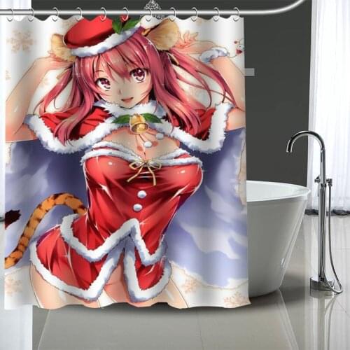 Waterproof Shower Curtain Can Be Customized Anime Merry Christmas Bathroom Shower Bath Supplies Polyester Shower Curtain