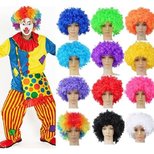 Wavy Curly Clown Wig Cosplay Hair For Christmas new year adult birthday Party Disco decoration kids gift Supplies