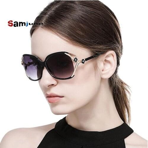 Samjune Women Sunglasses Retro Sun Glasses Big Frame Shades UV 400 Eyewear Oculos De sol Gafas Lunette de Soleil