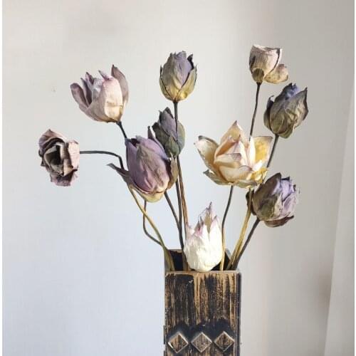 10pcs Lotus Natural Dried Artificial Flower Decoracion Hogar Indoor Gardening High Quality Garden Party Holiday Background Deco