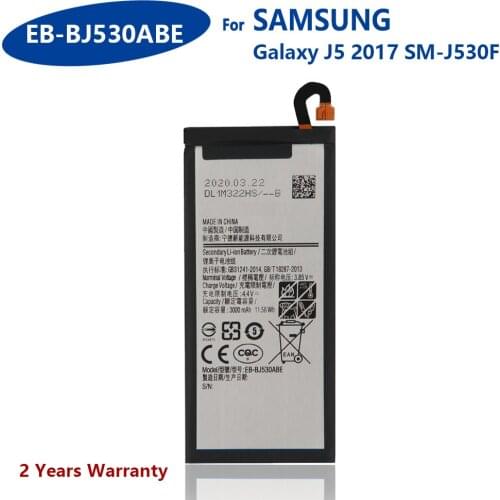 100% Genuine EB-BJ530ABE Battery For Samsung Galaxy 2017 Edition J5 J530F J530G SM-J530F 3000mAh Phone High Quality Batteries