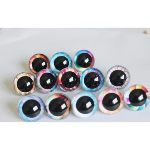 20pcs/lot F13B 13mm-28mm colorful round clear toy safety eyes + hard washer for plush doll findings-size option