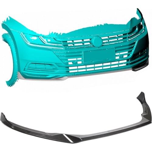 Car Front Bumper Lip Spoiler For Volkswagen VW CC Standard 2019 2020 Not R-Line Front Bumper Lip Guard Splitter Carbon Fiber