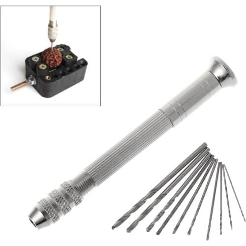 Swivel Head Pin + 10pcs Micro HSS Twist Drill Bits For Jewelry Watch Hobby Hand Tool Wholesale dropshipping
