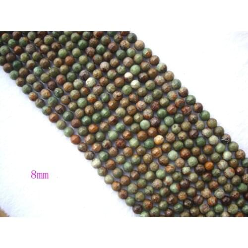 Natural African Green Opal Faceted Round Shape 8mm,12mm Loose Beads For Jewelry Making DIY Bracelet Necklace Earrings