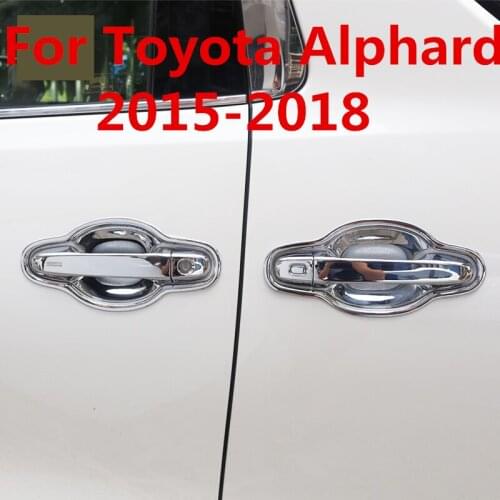 For Toyota Alphard 2015-2018 Car Styling Inner Door Handle Cover Door Bowl Frame Trim Sticker Accessories Blade door bowl